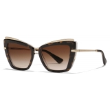 Dolce & Gabbana - Metal Print Sunglasses - Gold Havana - Dolce & Gabbana Eyewear