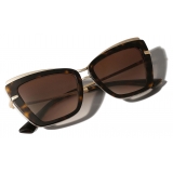 Dolce & Gabbana - Metal Print Sunglasses - Gold Havana - Dolce & Gabbana Eyewear