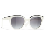 Chanel - Occhiali da Sole a Farfalla - Bianco Nero - Chanel Eyewear