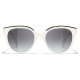 Chanel - Butterfly Sunglasses - Black White - Chanel Eyewear