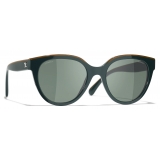 Chanel - Occhiali da Sole a Farfalla - Kaki Verde - Chanel Eyewear