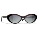 Chanel - Oval Sunglasses - Black Red - Chanel Eyewear