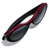 Chanel - Occhiali da Sole Ovali - Nero Rosso - Chanel Eyewear