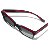 Chanel - Occhiali da Sole Quadrati - Nero Rosso - Chanel Eyewear