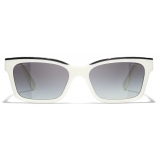 Chanel - Occhiali da Sole Quadrati - Nero Bianco Grigio - Chanel Eyewear