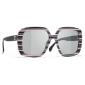 Chanel - Occhiali da Sole Quadrati - Nero Rosa Grigio - Chanel Eyewear