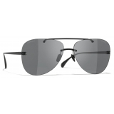 Chanel - Pilot Sunglasses - Black - Chanel Eyewear