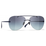 Chanel - Occhiali da Sole Pilota - Blu Scuro - Chanel Eyewear