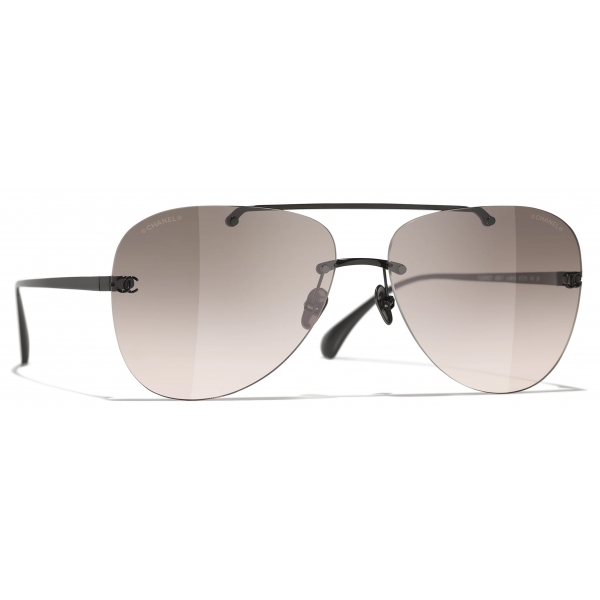 Chanel - Occhiali da Sole Pilota - Grigio Scuro - Chanel Eyewear