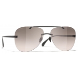 Chanel - Occhiali da Sole Pilota - Grigio Scuro - Chanel Eyewear