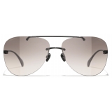 Chanel - Occhiali da Sole Pilota - Grigio Scuro - Chanel Eyewear