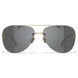 Chanel - Occhiali da Sole Pilota - Oro Chiaro - Chanel Eyewear