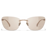 Chanel - Cat Eye Sunglasses - Beige Pink Gold - Chanel Eyewear