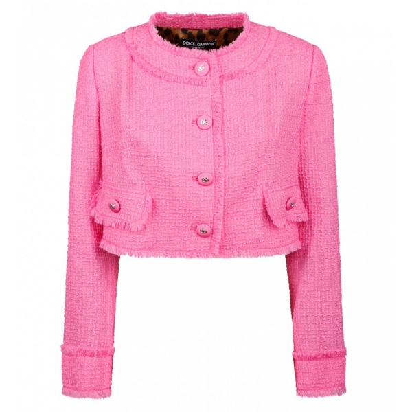 Dolce & Gabbana - Pink Short Raschel Tweed Jacket - Dolce & Gabbana Exclusive Luxury Collection