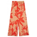 Ottod'Ame - Floral Patterned Viscose Trousers - Beige/Red - Trousers - Luxury Exclusive Collection