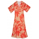 Ottod'Ame - Viscose Floral Patterned Dress - Beige/Red - Dresses - Luxury Exclusive Collection