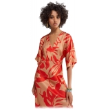 Ottod'Ame - Viscose Floral Patterned Dress - Beige/Red - Dresses - Luxury Exclusive Collection