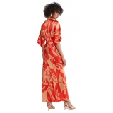 Ottod'Ame - Viscose Floral Patterned Dress - Beige/Red - Dresses - Luxury Exclusive Collection