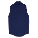 Ottod'Ame - Sleeveless Cape Sweater - Blue - Sweater - Luxury Exclusive Collection