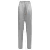 Elisabetta Franchi - Pantalone Jogger in Crêpe Lucido - Grigio - Pantaloni - Made in Italy - Luxury Exclusive Collection