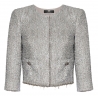 Elisabetta Franchi - Giacca Cropped in Tweed Lurex - Argento - Giacca - Made in Italy - Luxury Exclusive Collection