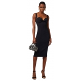 Elisabetta Franchi - Midi Dress with Bow Detail - Black - Dress - Made in Italy - Luxury Exclusive Collection