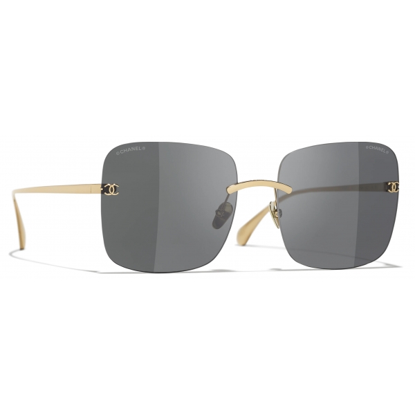 Chanel - Occhiali da Sole Quadrati - Oro Chiaro - Chanel Eyewear