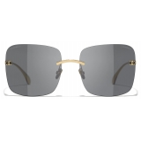 Chanel - Occhiali da Sole Quadrati - Oro Chiaro - Chanel Eyewear