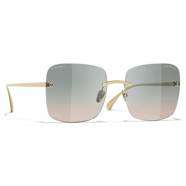 Chanel - Occhiali da Sole Quadrati - Oro Chiaro - Chanel Eyewear