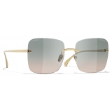 Chanel - Occhiali da Sole Quadrati - Oro Chiaro - Chanel Eyewear