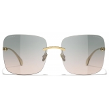 Chanel - Occhiali da Sole Quadrati - Oro Chiaro - Chanel Eyewear