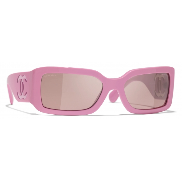 Chanel - Occhiali da Sole Rettangolari - Rosa - Chanel Eyewear