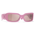 Chanel - Occhiali da Sole Rettangolari - Rosa - Chanel Eyewear