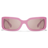 Chanel - Occhiali da Sole Rettangolari - Rosa - Chanel Eyewear