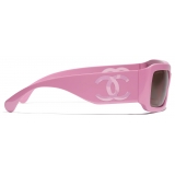 Chanel - Occhiali da Sole Rettangolari - Rosa - Chanel Eyewear