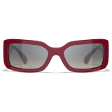 Chanel - Occhiali da Sole Rettangolari - Rosso Grigio - Chanel Eyewear