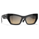 Chanel - Cat Eye Sunglasses - Black Gray - Chanel Eyewear