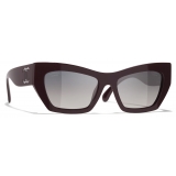 Chanel - Occhiali da Sole Cat Eye - Viola Scuro Grigio - Chanel Eyewear