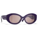 Chanel - Oval Sunglasses - Purple Pink - Chanel Eyewear