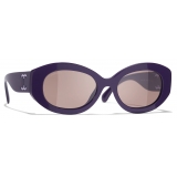 Chanel - Oval Sunglasses - Purple Pink - Chanel Eyewear