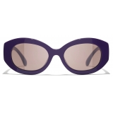 Chanel - Oval Sunglasses - Purple Pink - Chanel Eyewear