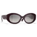 Chanel - Oval Sunglasses - Dark Purple Gray - Chanel Eyewear