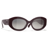 Chanel - Oval Sunglasses - Dark Purple Gray - Chanel Eyewear