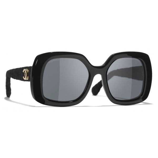 Chanel - Occhiali da Sole Quadrati - Nero Grigio - Chanel Eyewear