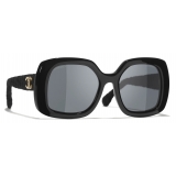 Chanel - Occhiali da Sole Quadrati - Nero Grigio - Chanel Eyewear