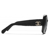 Chanel - Occhiali da Sole Quadrati - Nero Grigio - Chanel Eyewear