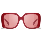 Chanel - Occhiali da Sole Quadrati - Rosso - Chanel Eyewear