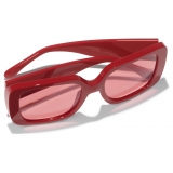 Chanel - Occhiali da Sole Quadrati - Rosso - Chanel Eyewear