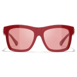 Chanel - Occhiali da Sole Quadrati - Rosso - Chanel Eyewear