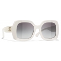 Chanel - Square Sunglasses - Off White Light Gray - Chanel Eyewear